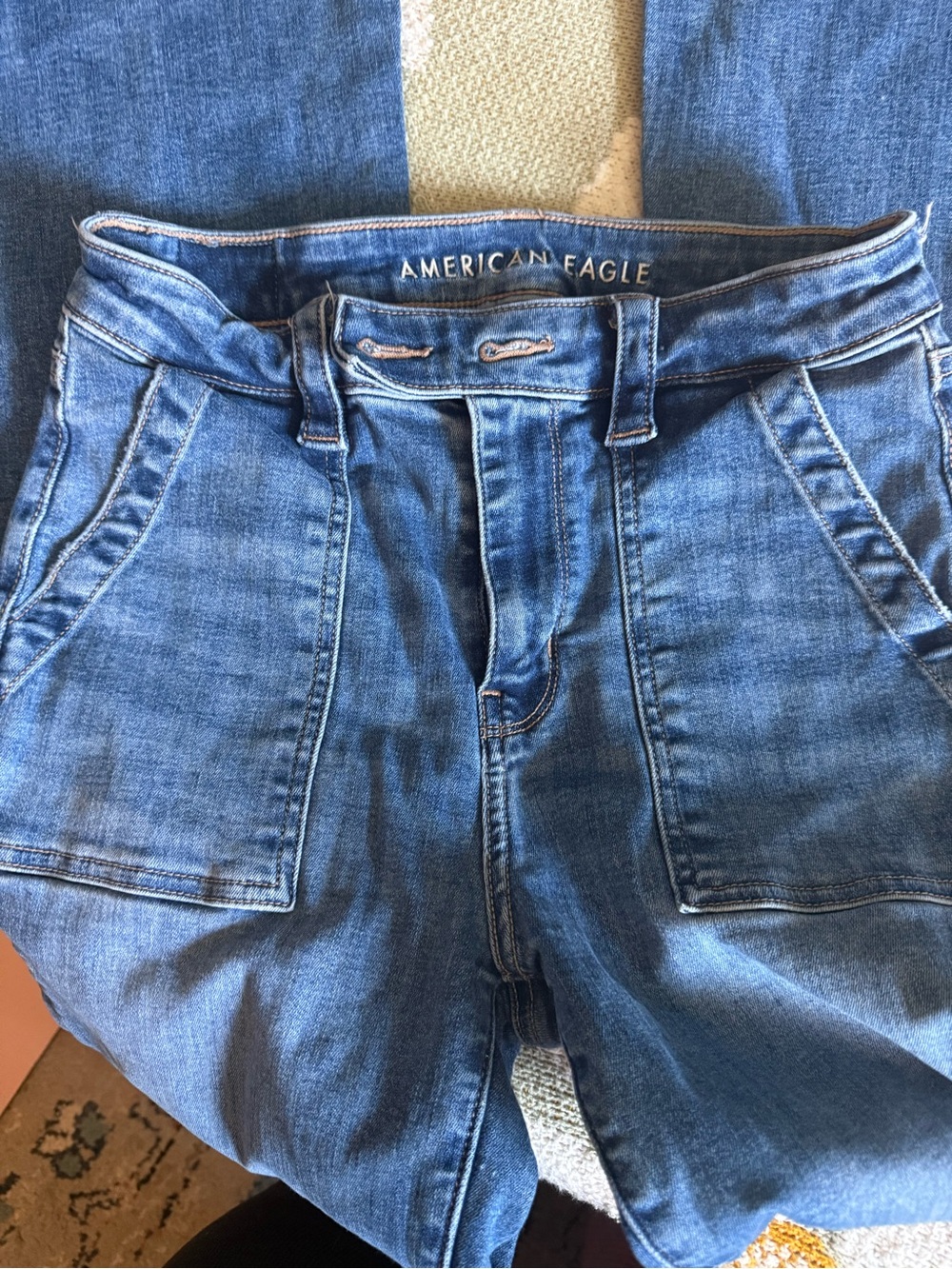 American Eagle Outfitters Women's Medium Blue Boyfriend Jeans